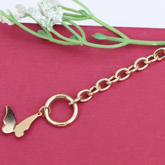 "Butterfly Charm Rose Gold Toggle Bracelet, XPBL0987 - Picture 12 of 12